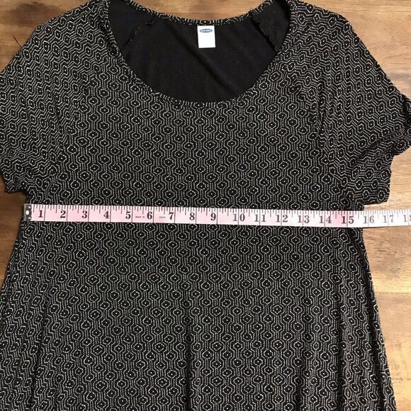 Old Navy Womens Black/White Short Sleeve Stretchy A-Line Dress Size Small - Picture 5 of 13